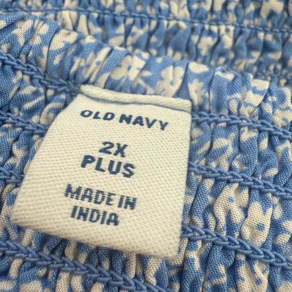 New Old Navy Womens Romper Blue & White Floral Plus 2X Rayon/ Viscose Strappy - Picture 2 of 12